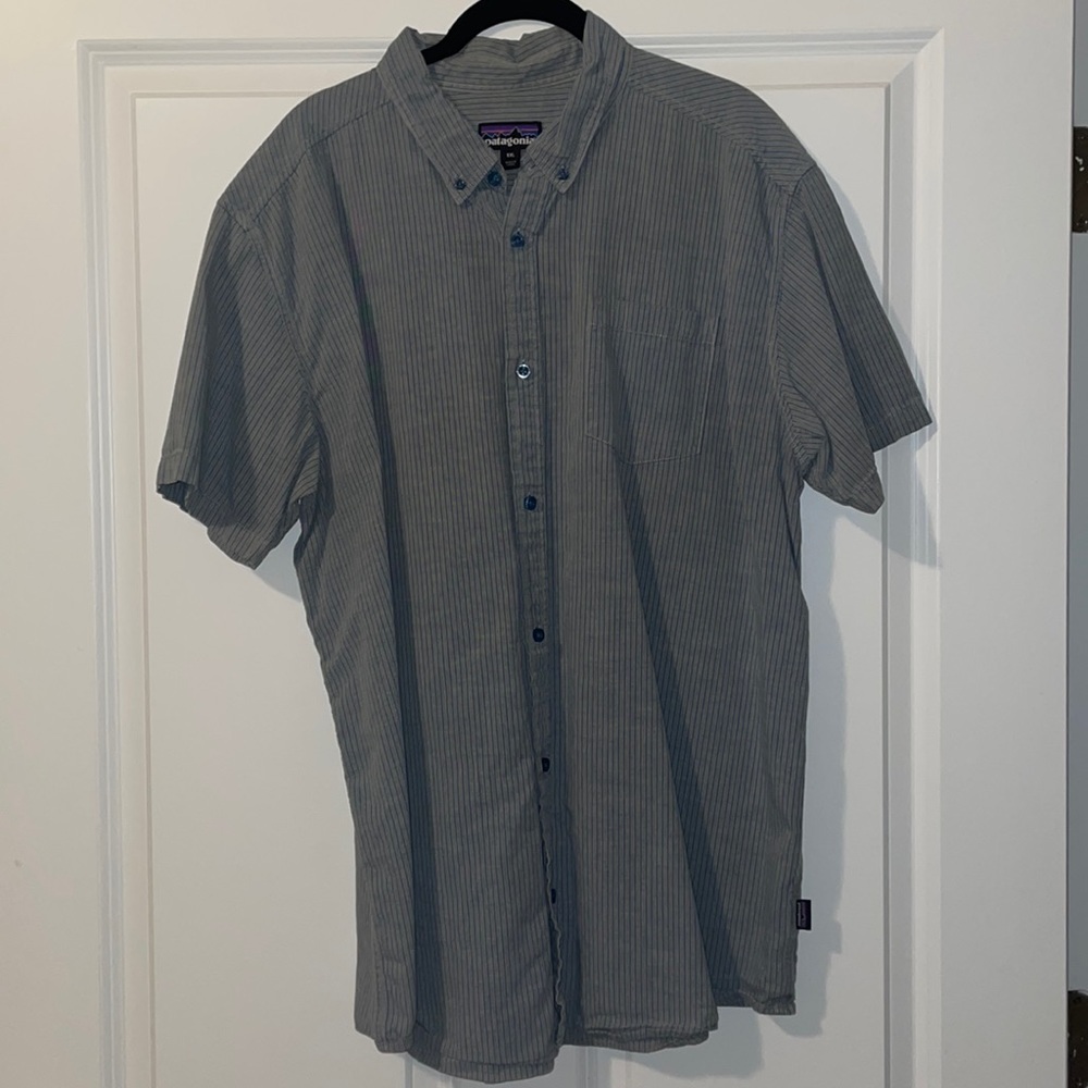 PATAGONIA Short Sleeve Striped Button Down Shirt XXL